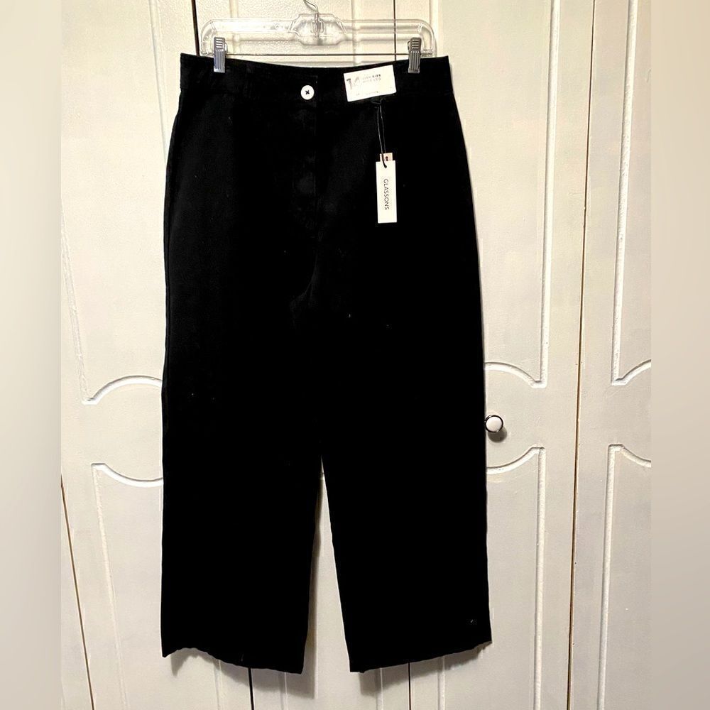 NWT Glassons High Rise Wide Leg 100% cotton slacks 14
